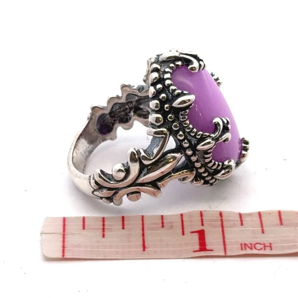 Carolyn Pollack Navajo 925 Sterling Silver Purple Phosphosiderite Statement Ring - Picture 15 of 15